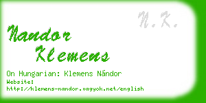 nandor klemens business card