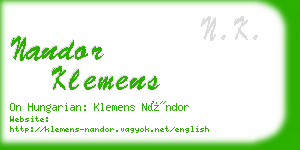 nandor klemens business card